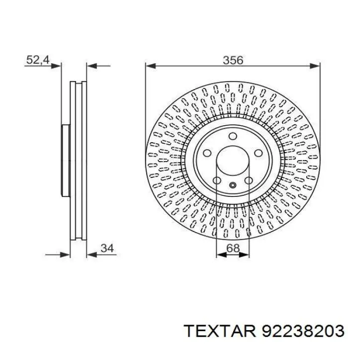 Диск гальмівний передній 92238203 Textar