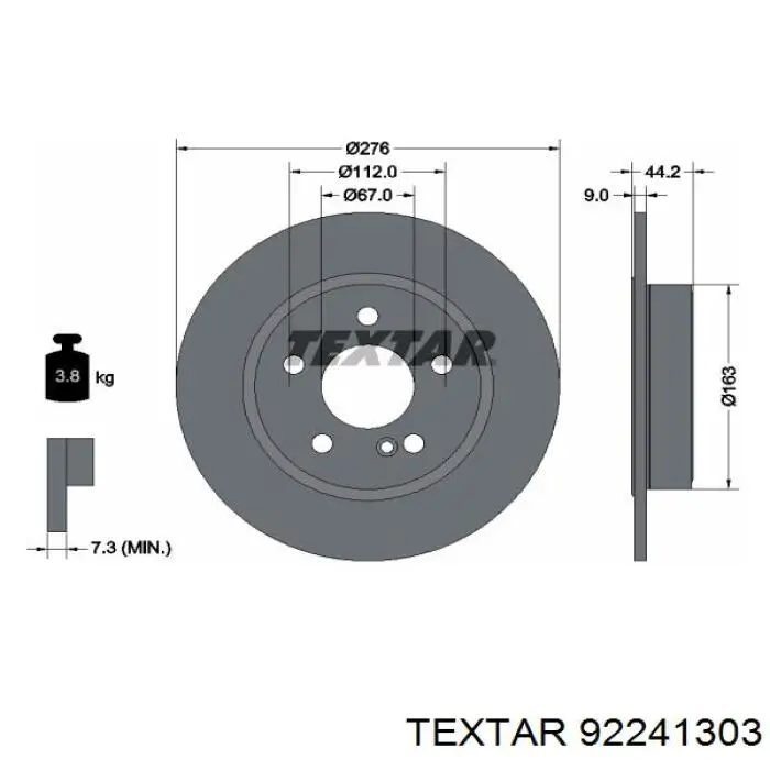 92241303 Textar Дискові гальма