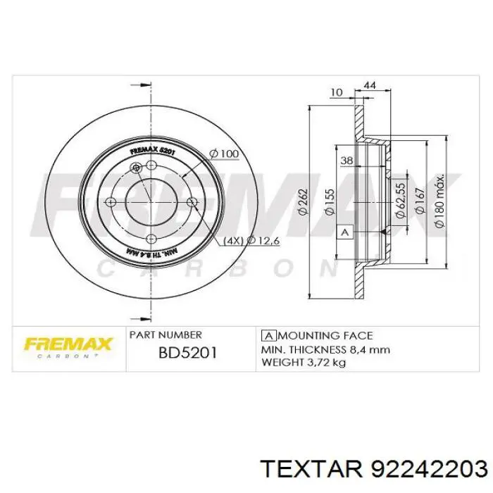 Задні дискові гальма Textar 92242203 ціна, від 28.95 USD