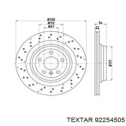 Диск гальмівний задній 92254505 Textar