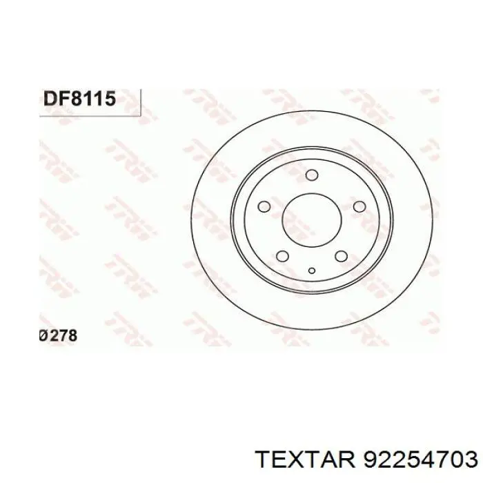 Купити 92254703 Textar Диск заднього гальма