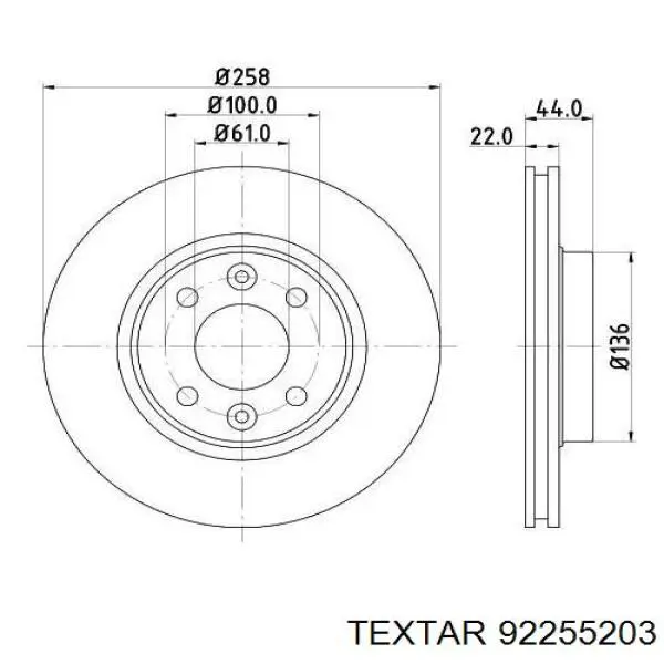 Купити 92255203 Textar Ротор гальмівний
