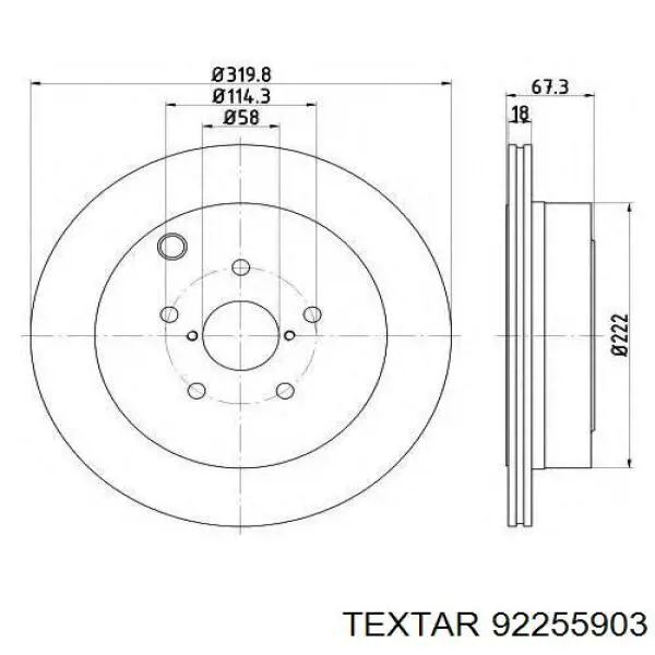 Диск гальмівний задній 92255903 Textar