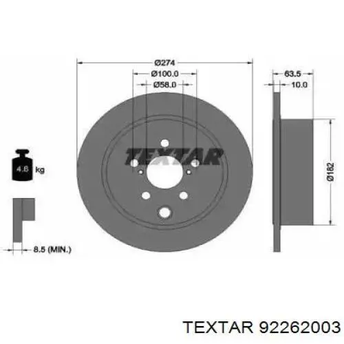 Задні дискові гальма Textar 92262003 ціна, від 30.10 USD