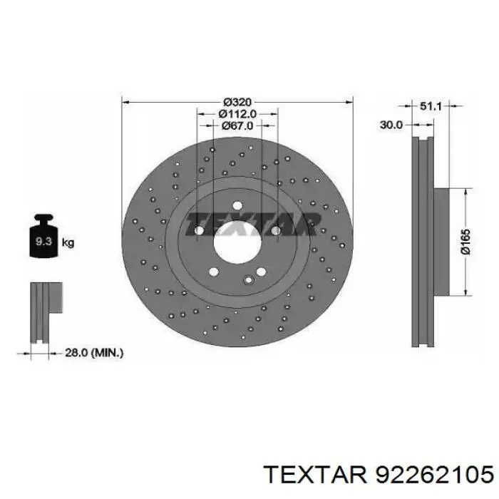 Купити 92262105 Textar Ротор гальмівний