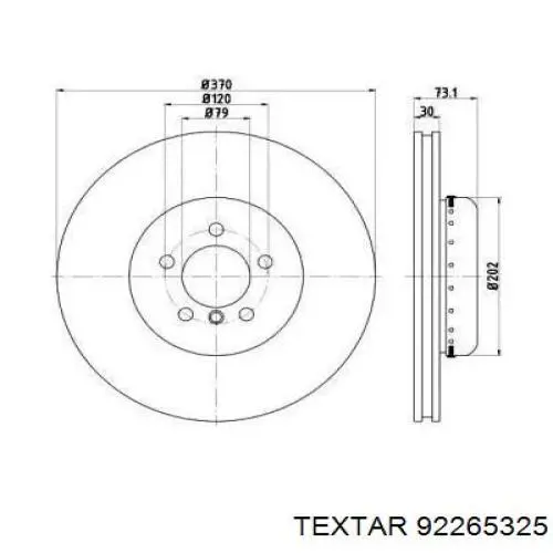 Диск переднього гальма Textar 92265325 ціна, від 142.07 USD