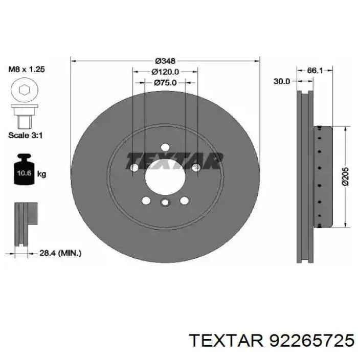 Купити 92265725 Textar Ротор гальмівний