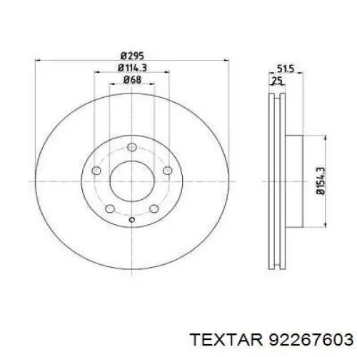 Диск переднього гальма Textar 92267603 ціна, від 59.92 USD