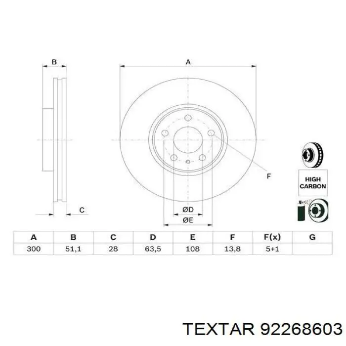 Купити 92268603 Textar Ротор гальмівний