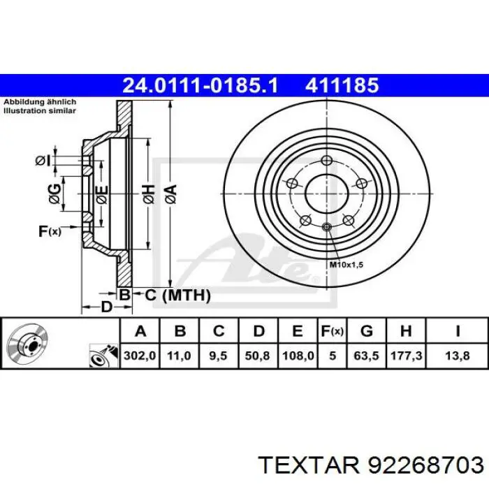 Задні дискові гальма Textar 92268703 ціна, від 57.47 USD