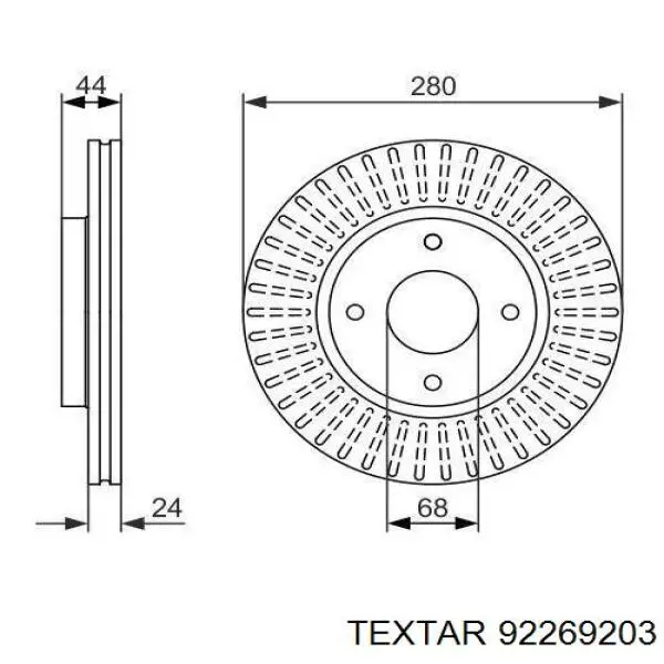 Диск переднього гальма Textar 92269203 ціна, від 33.43 USD