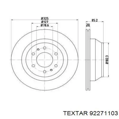 Задні дискові гальма Textar 92271103 ціна, від 125.87 USD