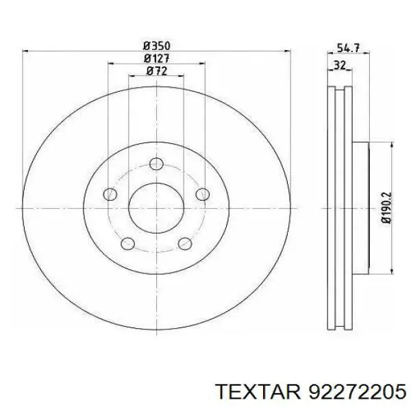 Диск гальмівний передній 92272205 Textar