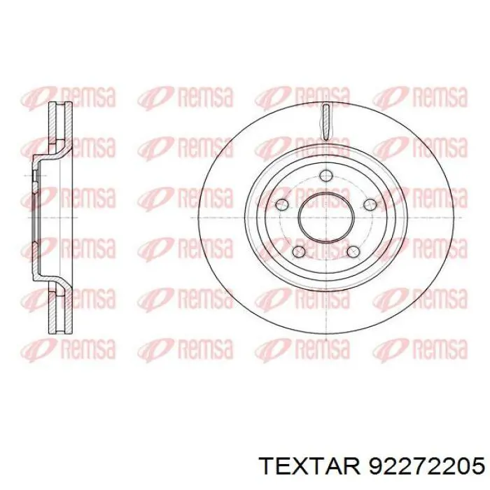 Диск переднього гальма Textar 92272205 ціна, від 109.41 USD