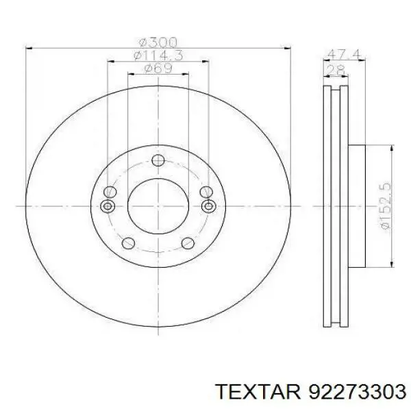 Купити 92273303 Textar Ротор гальмівний