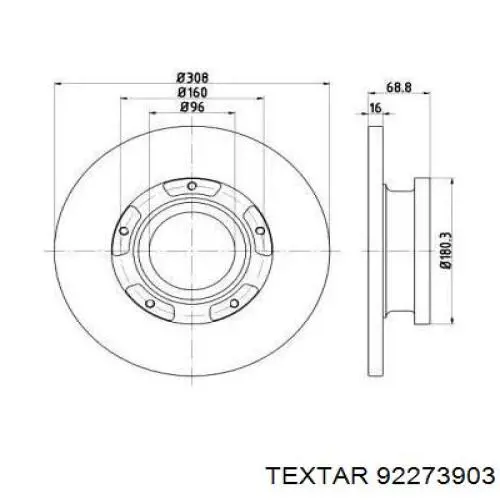 92273903 Textar Дискові гальма