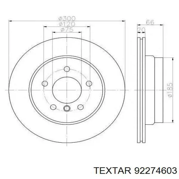 Купити 92274603 Textar Диск заднього гальма