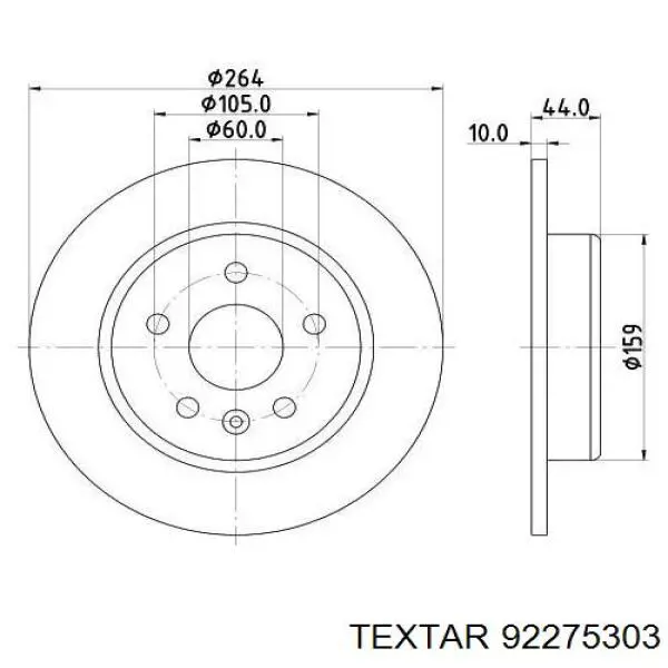 Гальмівні диски 92275303 Textar