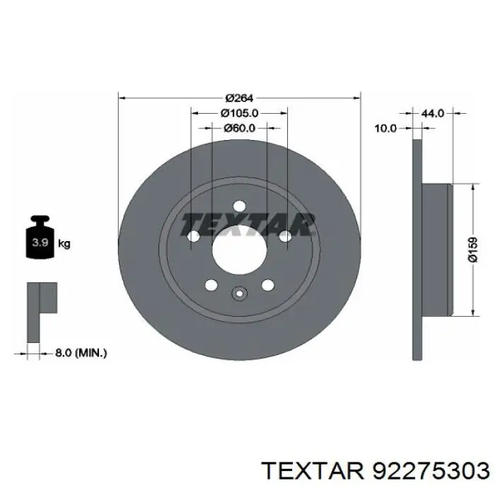 92275303 Textar Дискові гальма