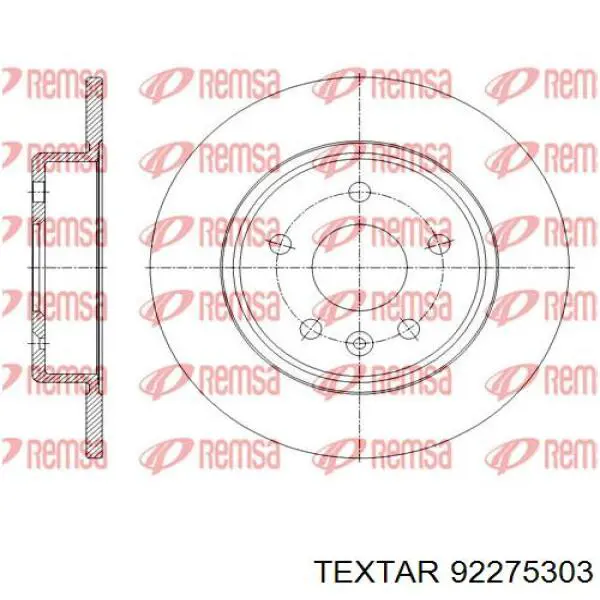 Купити 92275303 Textar Диск заднього гальма