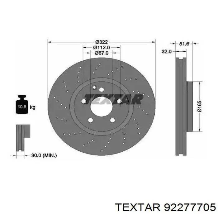 Купити 92277705 Textar Ротор гальмівний