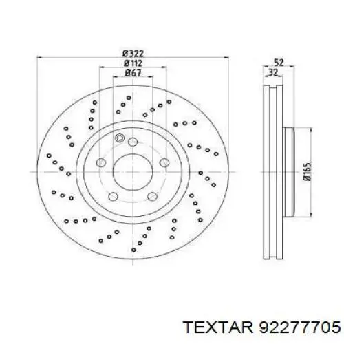Диск гальмівний передній Mercedes A2184210412