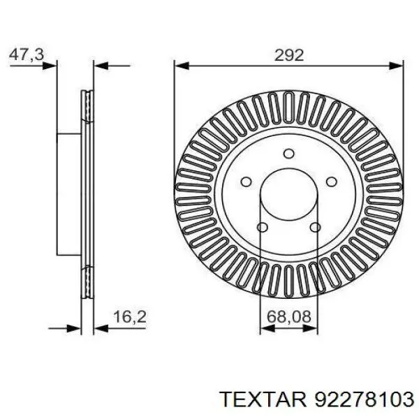 Гальмівні диски 92278103 Textar