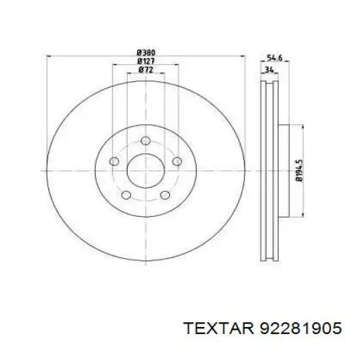 92281905 Textar Гальмо дискове переднє
