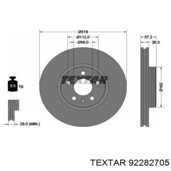 Купити 92282705 Textar Ротор гальмівний