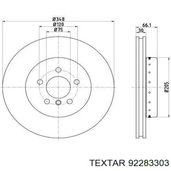 Гальмівні диски передні 92283303 Textar