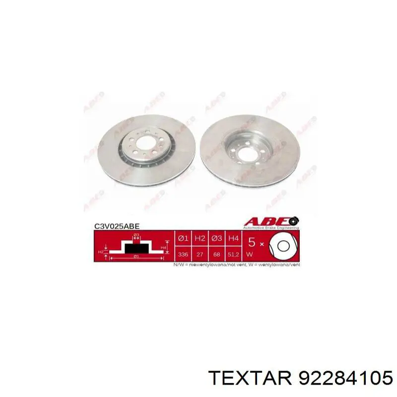 Купити 92284105 Textar Ротор гальмівний