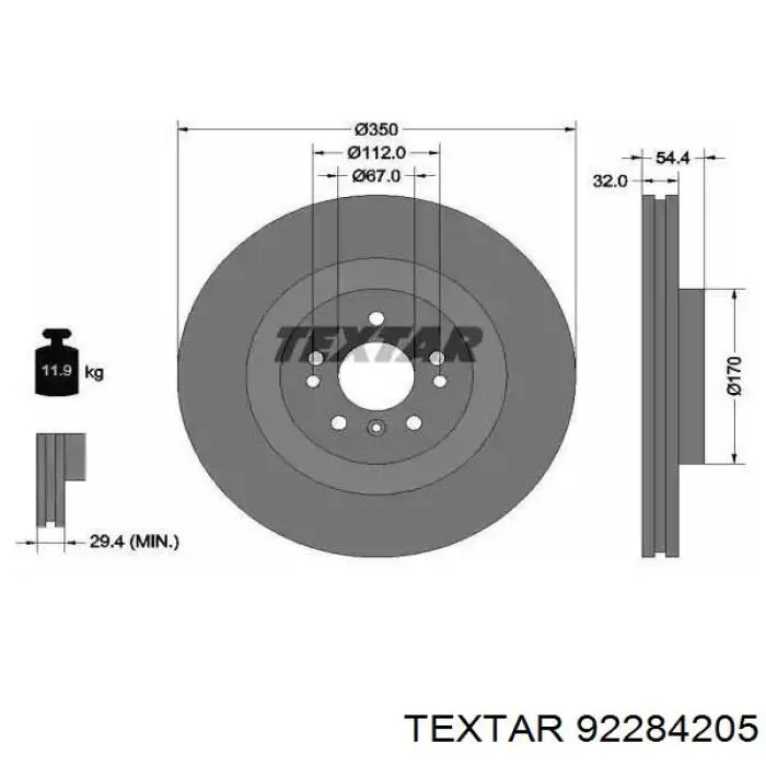 Купити 92284205 Textar Ротор гальмівний