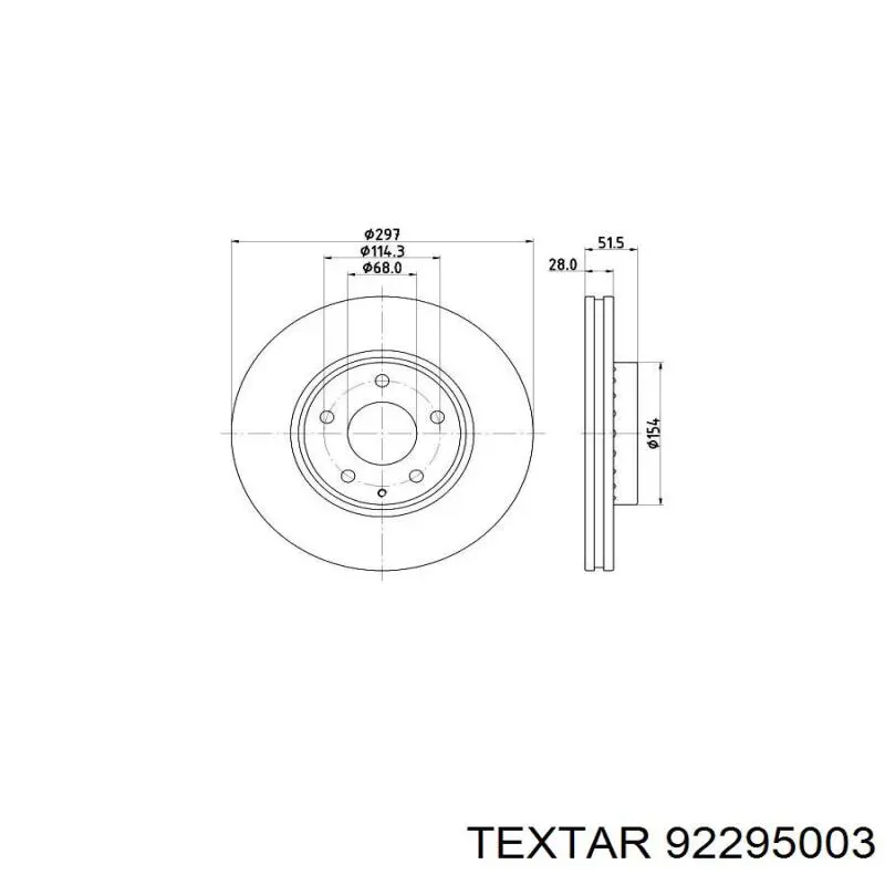 Диск переднього гальма Textar 92295003 ціна, від 49.63 USD