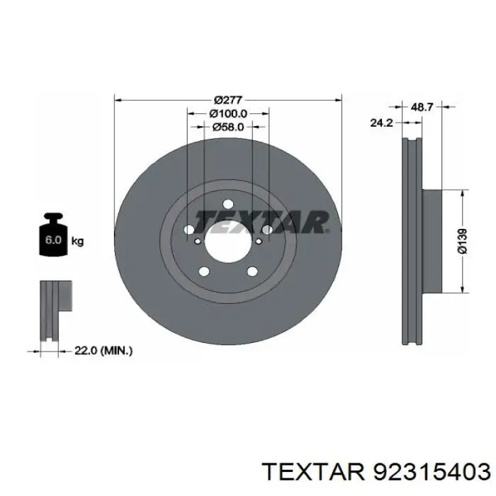 Купити 92315403 Textar Ротор гальмівний