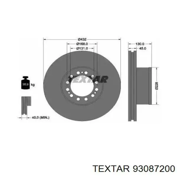 Купити 93087200 Textar Ротор гальмівний