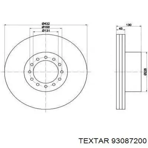 Диск переднього гальма Textar 93087200 ціна, від 139.69 USD