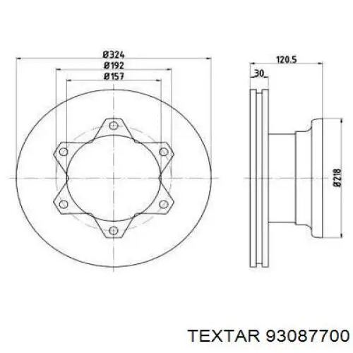Купити 93087700 Textar Диск заднього гальма