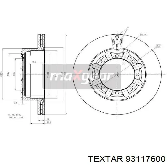 Задні дискові гальма Textar 93117600 ціна, від 45.97 USD
