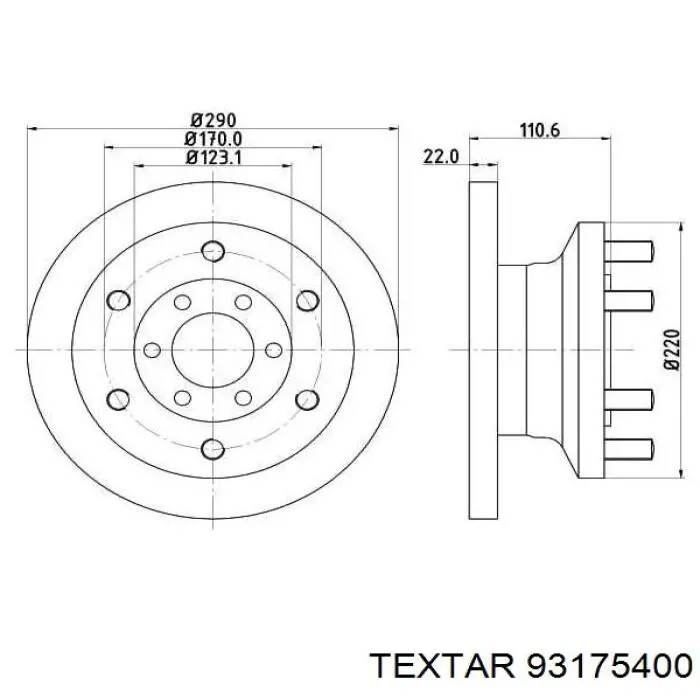 Купити 93175400 Textar Ротор гальмівний