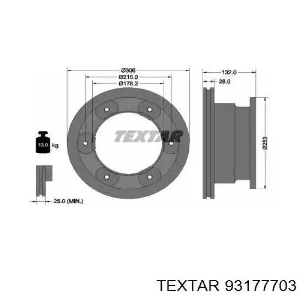 93177703 Textar Дискові гальма