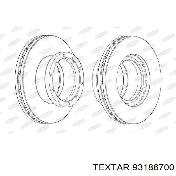 Диск переднього гальма Textar 93186700 ціна, від 131.63 USD
