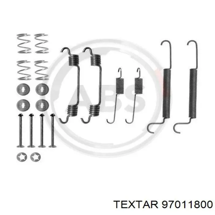 97011800 Textar монтажний комплект задніх барабанних колодок