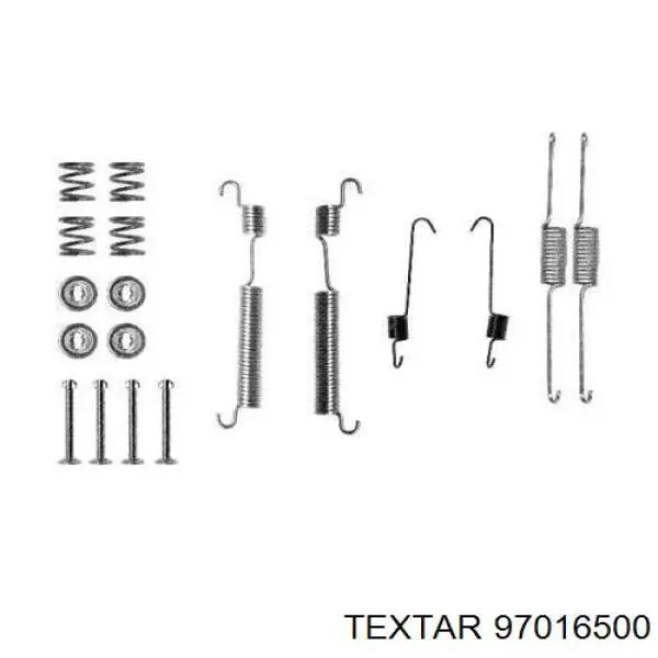 97016500 Textar монтажний комплект задніх барабанних колодок