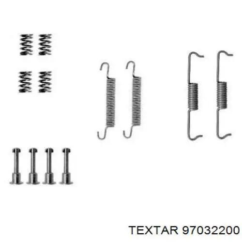 Монтажний комплект задніх барабанних колодок 97032200 Textar