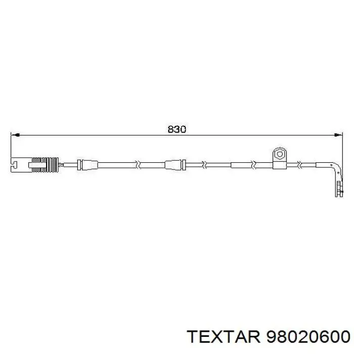 Сигналізатор знос гальмівних колодок Textar 98020600 ціна, від 5.56 USD