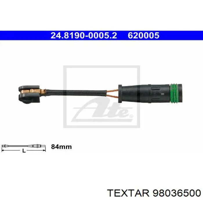 Датчик зносу гальмівних колодок, задній Textar 98036500 ціна, від 2.11 USD