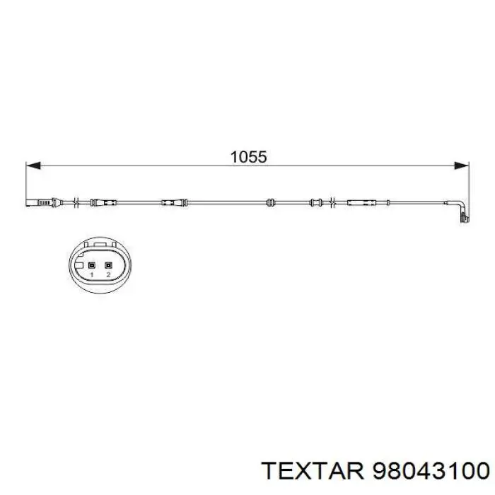 Датчик зносу гальмівних колодок, задній Textar 98043100 ціна, від 10.26 USD