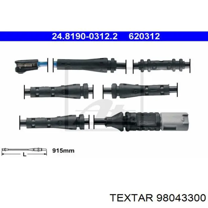 Датчик зносу гальмівних колодок, задній Textar 98043300 ціна, від 12.32 USD