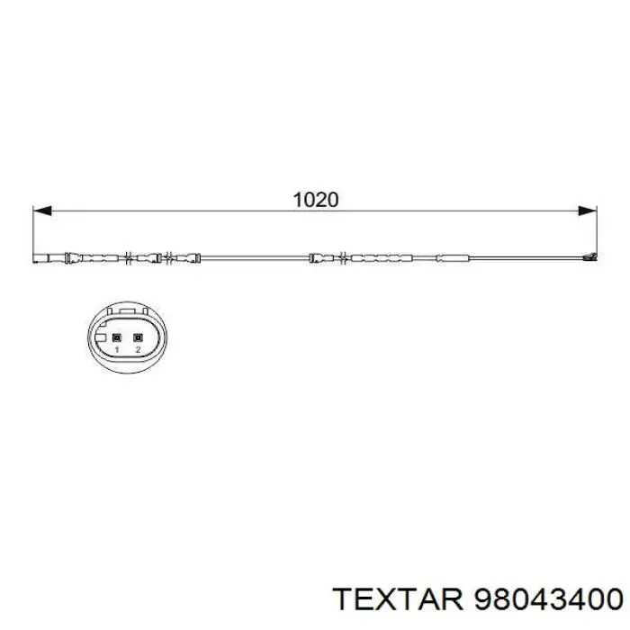 98043400 Textar датчик зносу гальмівних колодок, передній