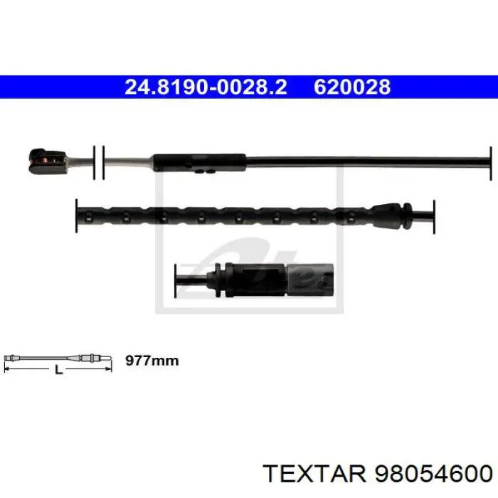 Датчик зносу гальмівних колодок, задній Textar 98054600 ціна, від 13.02 USD